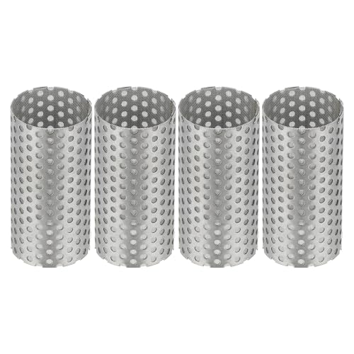 Image of PATIKIL 4 Pcs 28mm OD Strainer Mesh, 55mm H 80 Mesh Screen Y Shaped Strainer Filter Valve Mesh Screen 304 Stainless Steel Double Layer Strainer Mesh for Debris Pump Water Oil Separation