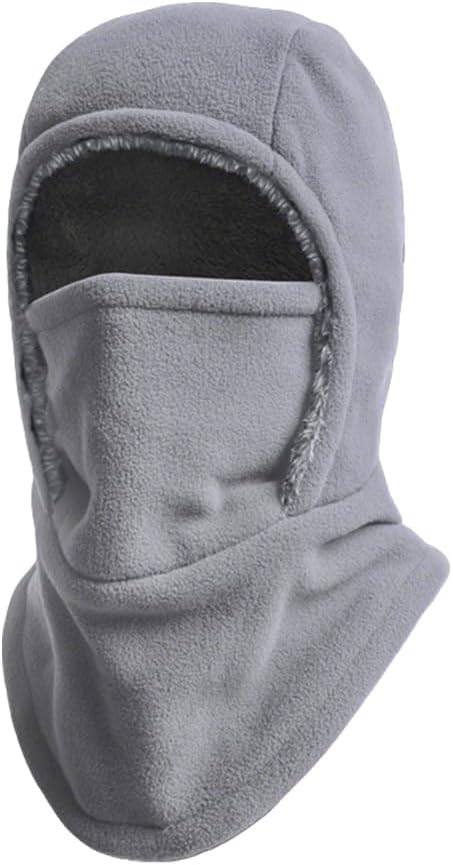 Balaclava Face Ski Mask, Neck Warm Hood for Cold Weather, Winter Face Mask for Men, Windproof Balaclava Hoodie for Cycling (US, Alpha, Medium, Large, Grey)