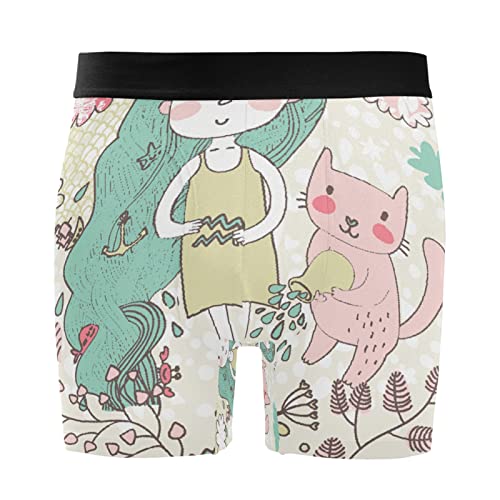 Calzoncillos bóxer para hombre elásticos ultrasuaves Vnurnrn con plantas y gatos, pack de 2