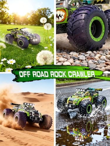 Zappido RC Cars for Boys Age 4-7 8-12, 20km/h High Speed Remote Control Monster Truck with Dino Theme, All-Terrain Off-Road Crawler with Impact-Resistant Flexible Shell, 2 Batteries,Gift Boy Toys - Thumbnail 2