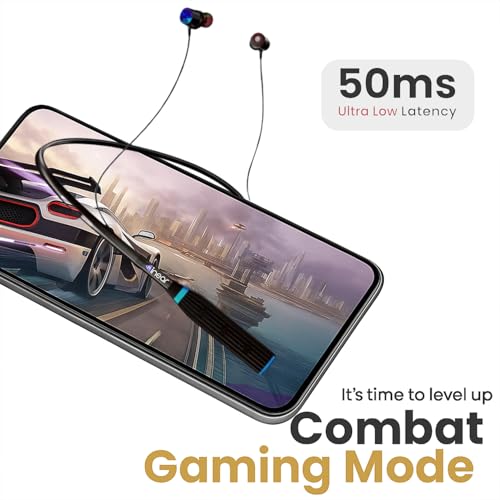 Image of inear MJ-Beat Bluetooth Wireless Neckband Earphones with Mic - Active Noise Cancellation, 24-Hour Music Playback, Type-C Fast Charging, Magnetic Earbuds, Lightweight Design, HD Sound | Blue