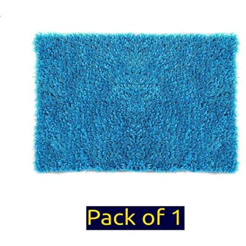 Image of Anti Skid Doormats for Home and Office Entrance Living Room and Bathroom Mats | Entrance Door Mats for Home and Office Entryway. (Solid Turquoise, 16x24)