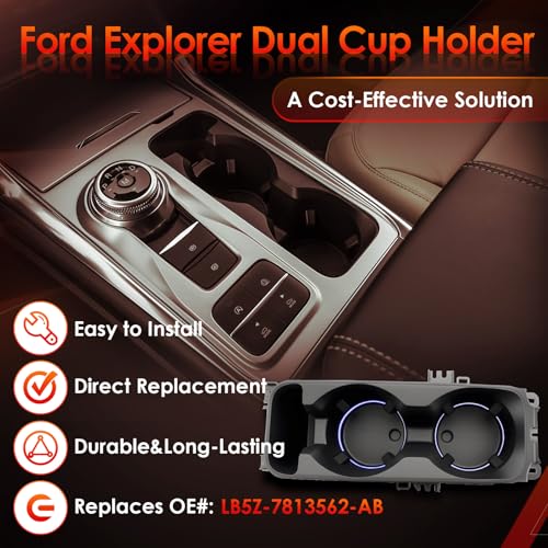 Portavasos con carga inalámbrica para Ford Explorer miniatura 2