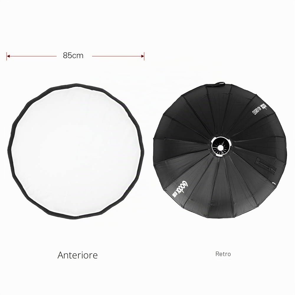 Godox AD-S85S Softbox portatile a caricamento rapido Godox baionetta argento diametro interno 85 cm