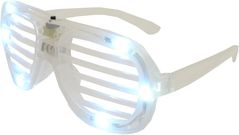 White Led Slotted Light up Shutter Party Dance Spirit Sun Glasses