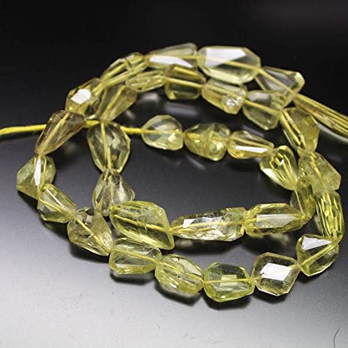 Quartz Citron Perles Facettées Step Cut LKBEADS Nugget Pierre Naturelle
