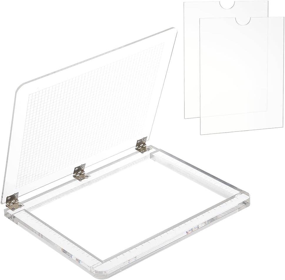 BENECREAT Acrylic Stamp Blocks with Grid and Measurements