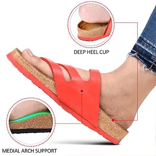 Image of AEROTHOTIC Recovery Slides for Women Cork Footbed Adjustable Straps Sandals