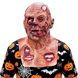VANEXUAO Scary Walking Dead Zombie Monster Mask with Long Tongue, Creepy Latex Face Masks for Halloween Decor Party Props
