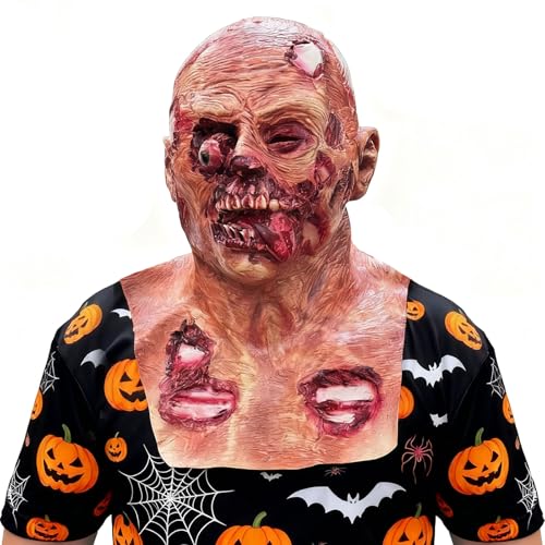 VANEXUAO Scary Walking Dead Zombie Monster Mask with Long Tongue,