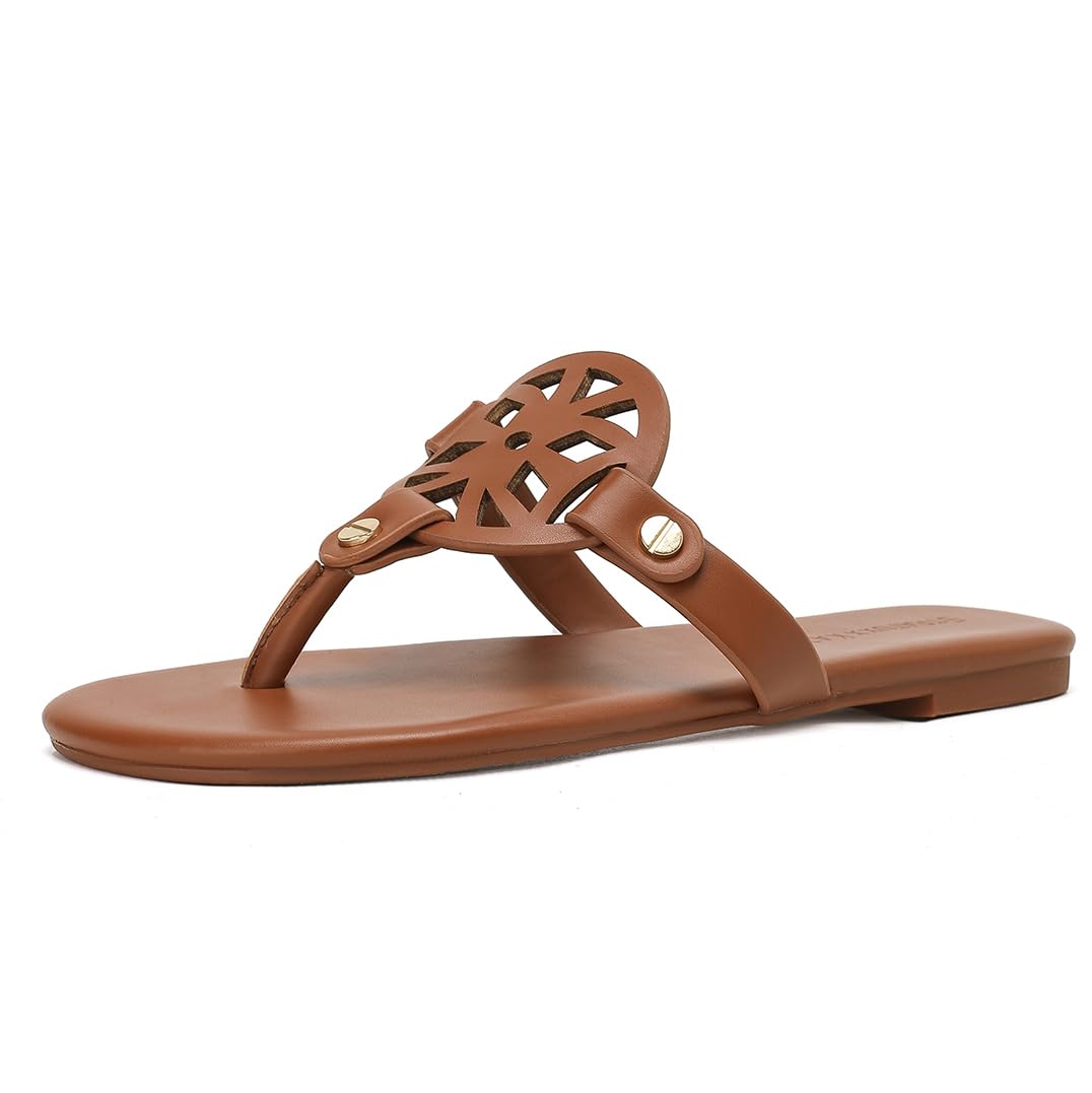 Stratuxx Kaze Flip Flops for Women with Memory Foam, Women's Flat Sandals Dressy Slide Sandals Comfortable Slippers for Women