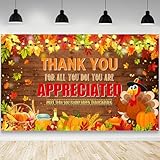 Thank You Backdrop: You will receive 1pcs thank you for your dedication and hard work backdrop, enough for your home decoration and photo needs. (Send by folded, clips and stand kits are not included). Size: 70.8 x 43.3 inch / 180 x 110 cm High Quali...