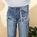 Wallet Chain Punk Trousers Pants Chains Halloween Costumes Pocket Chain Stainless Steel Jeans Chains Belt Chain Jeans Chain for Key Wallet Hip-Hop Fashion Chain (Silver)