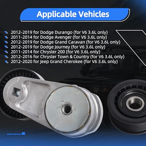 Kit de polia tensora de correia de transmissão 39282 para Dodge Durango Journey Grand Caravan 2012-2