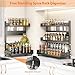 VORA Spice Rack for Countertop, 3 Tier Height-Adjustable Spice Organization for Cabinet, Kitchen Countertop Organizer, Metal Standing Large Seasoning Storage Shelf, Black