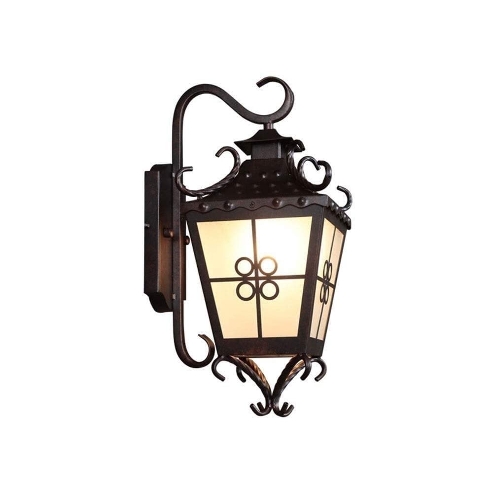VDOQTLJT Wall Lighting Personality Waterproof Outdoor Lamp Glass Lantern Rainproof Metal External Villa Patio Garden Porch Sconce E27 Balcony Corridor Aisle Light Be Lofty
