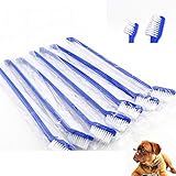 20 PCS Hund Katze Effektive Haustiere Oral Care Pet Zahnbürste, Spezifikation: Blau Griff + Medium Haar (blau)