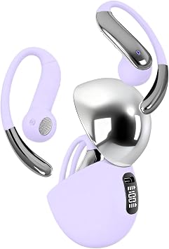 Open Ear Bone Conduction Headphones,Over Ear Earbuds with Ergonomic Earhook,Bluetooth Headphones 5.4 with Smart Digital Display,50H Playtime,IPX7 Waterproof,Touch Control Operate Fit Cycling Running