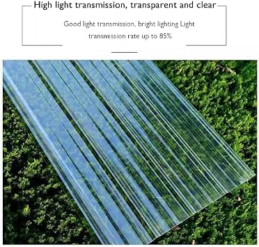 Plastic Roofing,Roofing Cladding Insulating Polycarbonate Sheet Plastic Roof Panel Pool Roofs, Garden Fences(0.9x1m/2.95x3.28ft)
