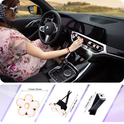 6 Pieces Daisy Car Decoration Flower Air Vent Clip Air Conditioning Outlet Clip Car Air Freshener Clip Car Interior Decor Charm Colorful Car Interior Accessories For Girls Women #TOP5