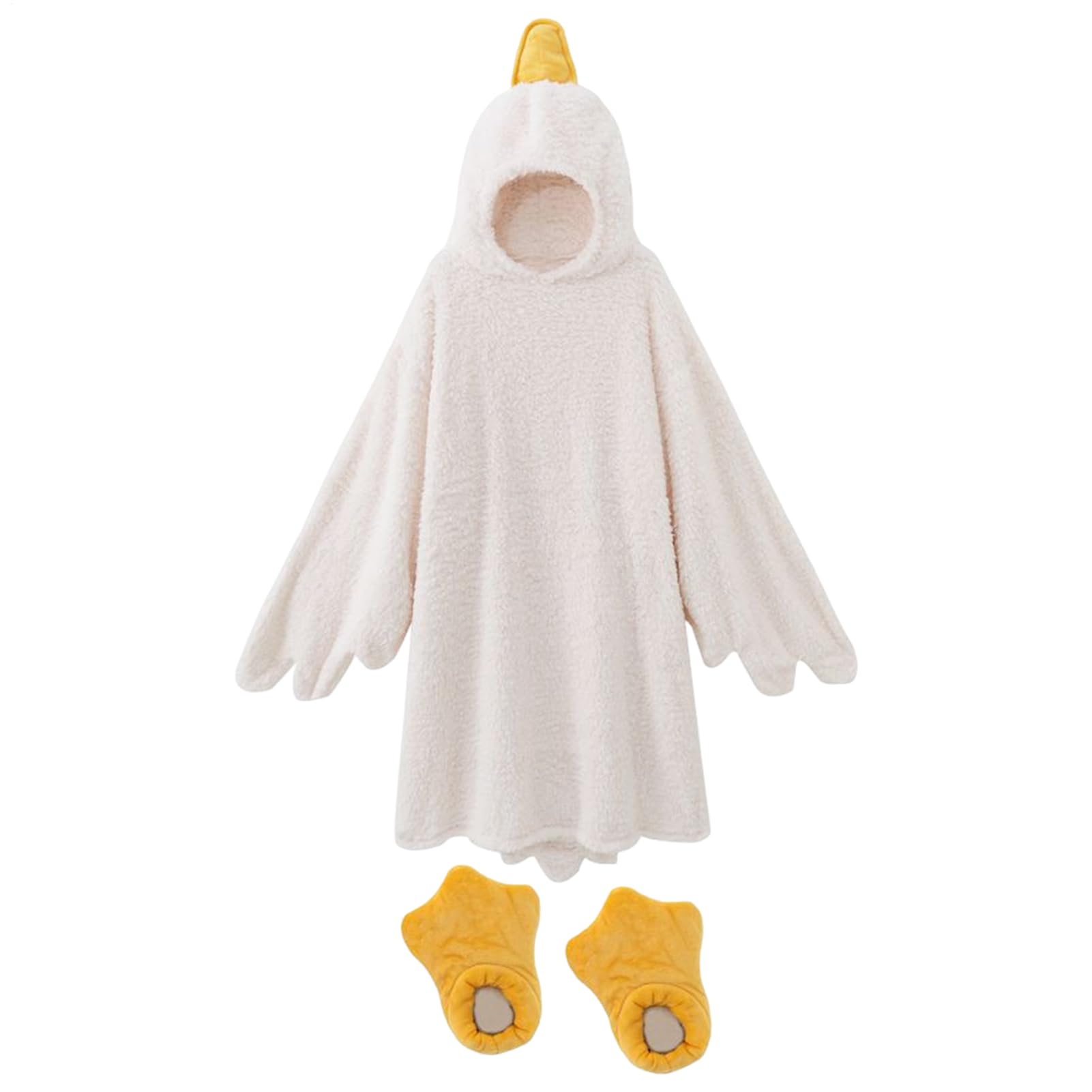 Duck Onesie - Large White Goose Wearable Blanket Hoodie Oversized Warm Wearable with Sleeves Warm Winter Pajamas Sleepwear for Family Fun-image-9