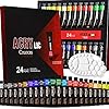 Magicdo Peinture Acrylique Kit Acrylic Paint kit de 24 Couleurs 12 ml, Avec Palette, Idéal Pour la Peinture Sur Toile, Peinture Acrylique de Haute Qualité Pour étudiants et artistes Peinture Acrylique