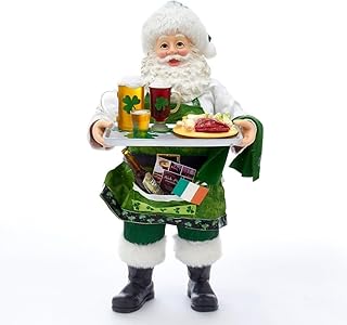 Kurt Adler 10.5-Inch Fabriché™ Musical Irish Chef Santa