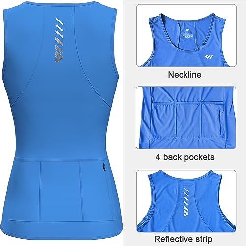 Image of Wulibike Sleeveless Cycling Jersey Women Running Shirts Vest bike top Summer Biking tank Basic Top With Pockets