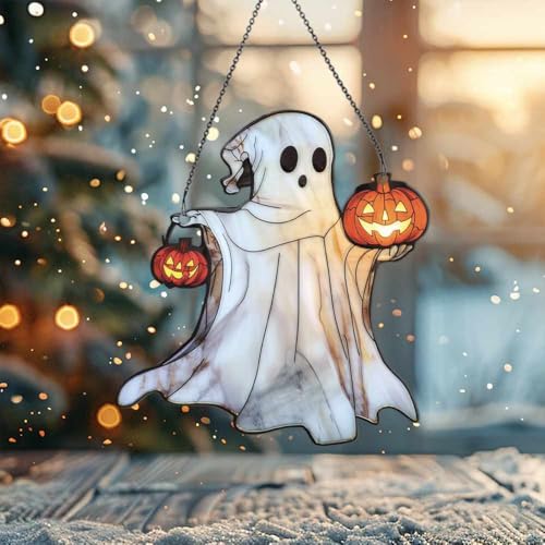 Ghost-and-Pumpkin-Halloween-Ornament-Acrylic-Window-Hanging-Gift-for-Ghost-Lovers-Halloween-Home-Wall-Hanging-Decor-Halloween-Decorations Ghost and Pumpkin Halloween Ornament Acrylic Window Hanging Gift for Ghost Lovers Halloween Home Wall Hanging Decor Halloween Decorations