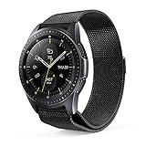 EloBeth Compatible Samsung Galaxy Watch (42mm) Bands, 20mm Milanese Loop Stainless Steel Mesh Strap Replacement Band Magnetic Clasp for Samsung Galaxy SM810/815 Smart Watch 42mm(Midnight Black)