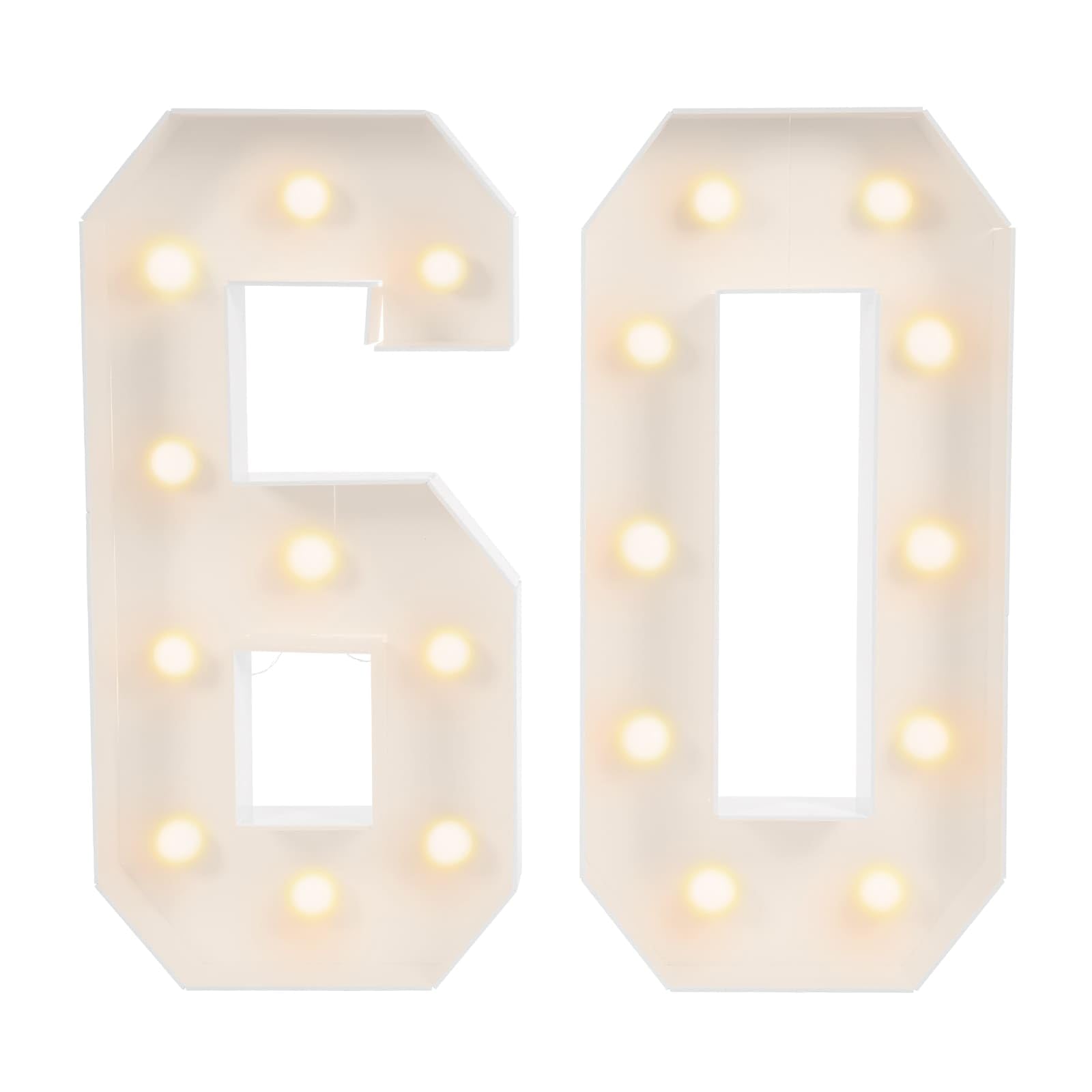 Numeri luminosi LED 2000-3000 K in altezza 100 cm, decorazione di compleanno 60, giganti numeri luminosi per compleanni, matrimoni, feste