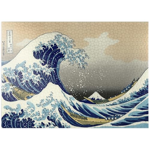MyPuzzle The Great Wave Off Kanagawa, Katsushika Hokusai - Iconic Japanese Art - Premium 1000 Piece Jigsaw Puzzle for Adults