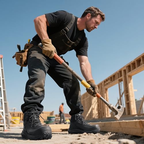 Image of NORTIV 8 Composite Toe Boots for Men - Waterproof Lightweight Non-Slip ASTM F2412-24 & ASTM F2913-24 Safety Work Boots for Warehouse & Construction, VaporGuard-Nano