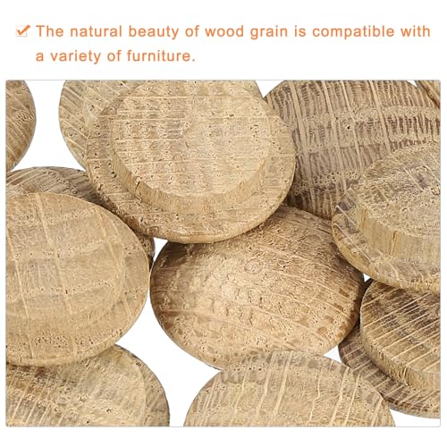 Image of uxcell 20 Pcs 0.71 x 0.91 Inch Wood Hole Plugs, Wooden Screw Hole Cover, Wood Pocket Button Plug for Chair Stair Craft Furniture Woodworking