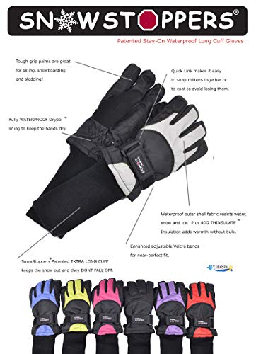 SnowStoppers Kid's Waterproof Ski & Snowboard Winter Gloves Extra Small / 4-7 Grey
