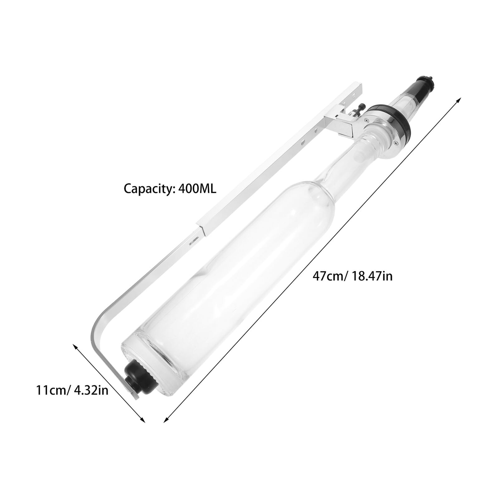 VALICLUD Pompe de Remplissage Parfum en Verre Transparent 400 ML Tube Poussoir, Kit Distributeur Liquide Polyvalent pour Recharge Diffuseur Parfum, Outils pour Transfert Essence DIY, Usage