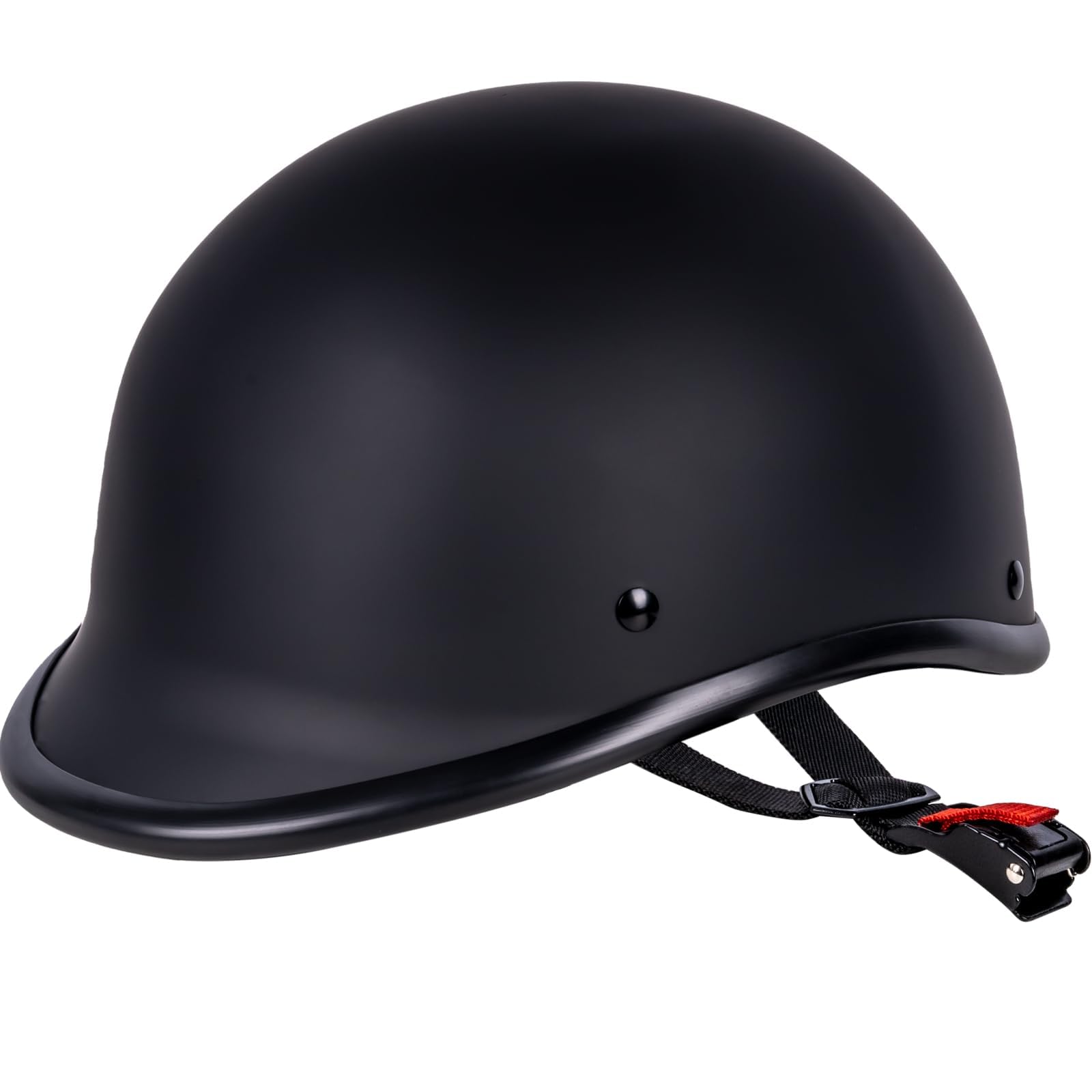 Yesmotor Low Profile Motorcycle Half Helmet-DOT Approved (Matte Black,M)