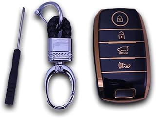 Momo Racing Kia Finger Print Silicon Car Key Cover, Multicolor