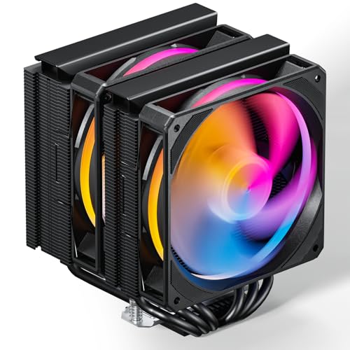 upHere Raffreddatore d'aria CPU con 6 tubi di calore, doppia torre con doppia ventola LED RGB indirizzabile PWM da 120 mm, ventola CPU per Intel LGA 2011/2066/1700/1200/115X (scheda madre X79/X99