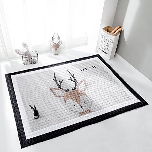 YOHA Baby Girls Play Mat Crawling Mat Rug Cartoon Kids Boys Playing Blanket Carpet Non-Slip Nursery Rugs Décor,Elephant