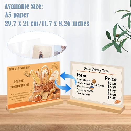 Support de table A4 horizontal stable en bois pour afficher sans basculer
