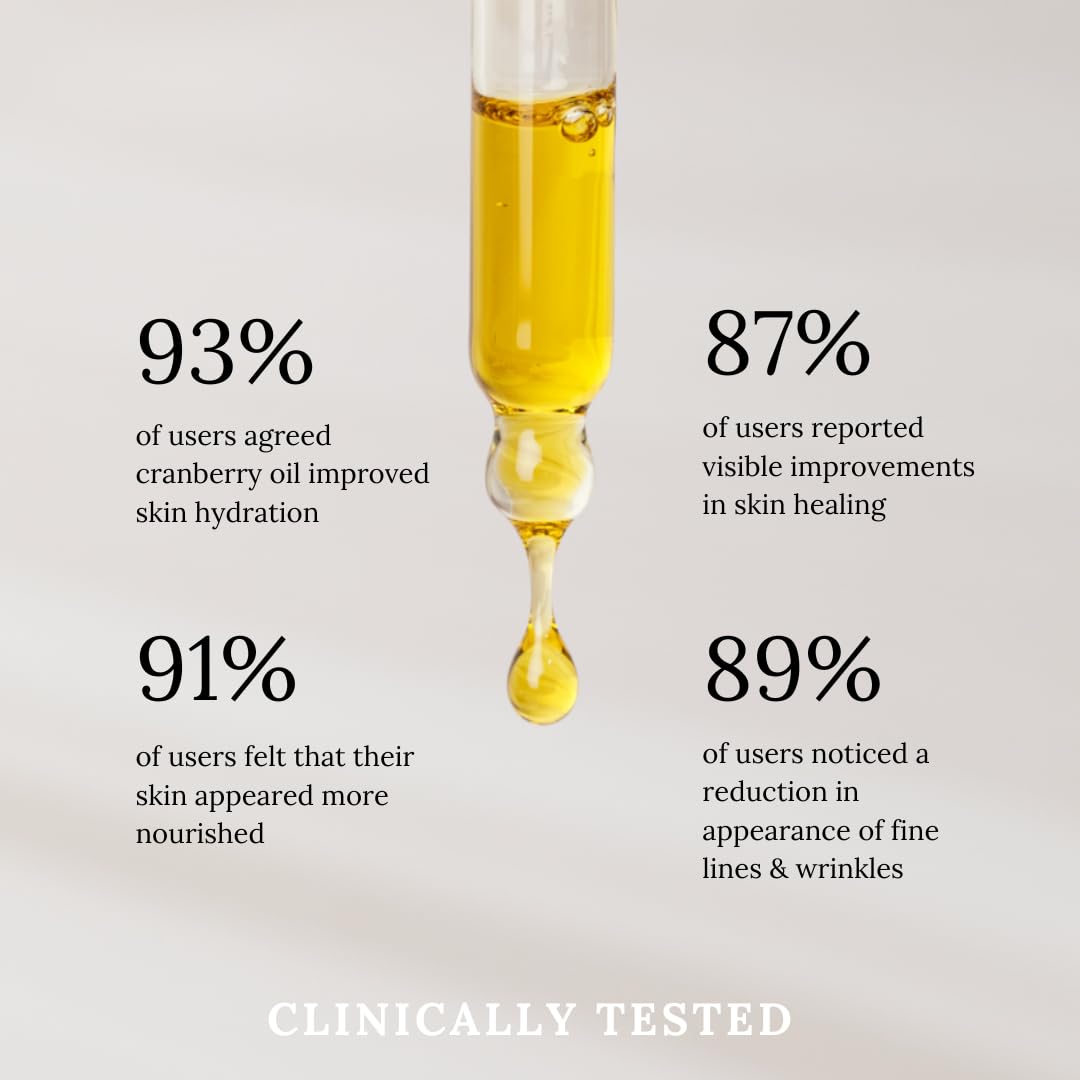 LA CANNEBERGE Cranberry Beauty Oil - Intensive Hydration & Revitalization for Face, Hair & Body -1 Fl Oz Certified Organic Cranberry Seed Oil -Moisturizing, Vitamin-Rich, Non-Greasy Skin Care - Image 4