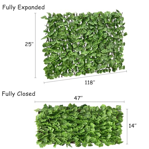 Expandable Fence Privacy Screen for Balcony Patio Outdoor,Decorative Faux Ivy...