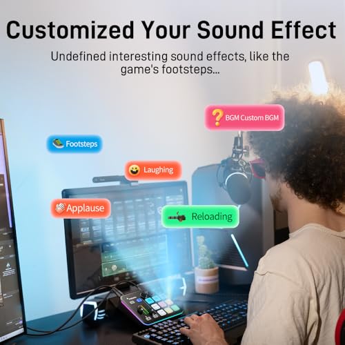 MAONO Gaming Audio Podcast Mixer, Streaming RGB PC Mixer with XLR Microphone Interface, Bluetooth, Volume Fader, Mute Button, 48V Phantom Power, for Podcast/Recording/Vocal/Game Voice-G1 NEO, Black - Image 3 thumbnail
