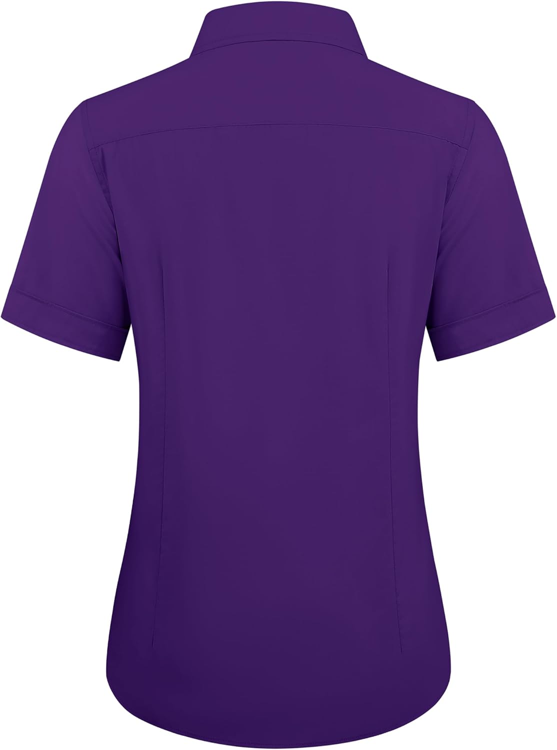 siliteelon Womens Stain Shield Dress Shirts Wrinkle Free Short Sleeve Solid Tops Blouses Button Down Shirts - Image 3