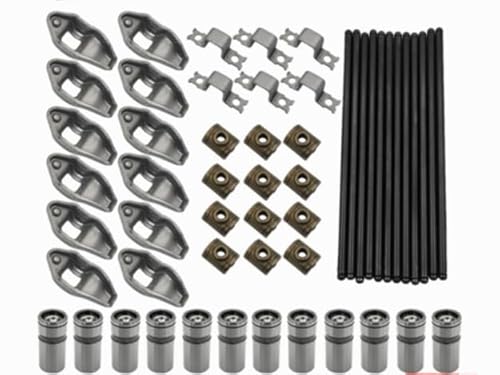 Zieichy New Pushrods & Rocker Arms Kit and 12pcs Hydraulic Lifters Compatible with 1987-2006 Jeep 242ci 4.0L Wrangler Grand Cherokee, Replace RK-551-2,PR-437,MPR437S Rocker Arm & Pushrod Kit