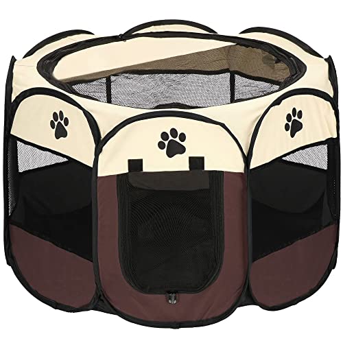 SPRINGOS Recinto per cuccioli con beccuccio pieghevole da pavimento 81 x 81 x 60 cm Cassa per animali domestici