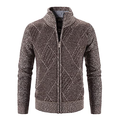 Cardigan à carreaux homme en velours de prestige et col montant