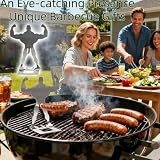 yeeplo 3 sztuki Funny BBQ Stand stojak na kiełbasy, stojak na kiełbasę, stojący mężczyzna, stal nierdzewna, składany, przenośny stojak na grill, piknik, imprezę, uroczystości rodzinne (A)