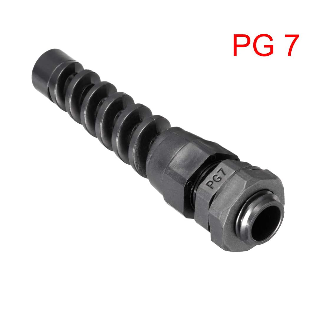 TA-VIGOR 12Pcs PG7 Cable Gland 3mm-6.5mm Wire Hole Waterproof Nylon Connector Joint Adjustable Locknut with Strain Relief Black - Image 2